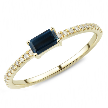 Kat Blue Topaz and Diamond Ring