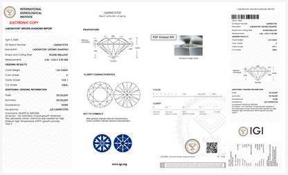 2.05 Carat Hearts and Arrows Lab Grown Diamond Studs