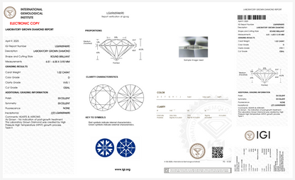 2.05 Carat Hearts and Arrows Lab Grown Diamond Studs