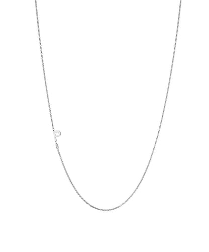 18K White Gold Initial and Diamond Necklace