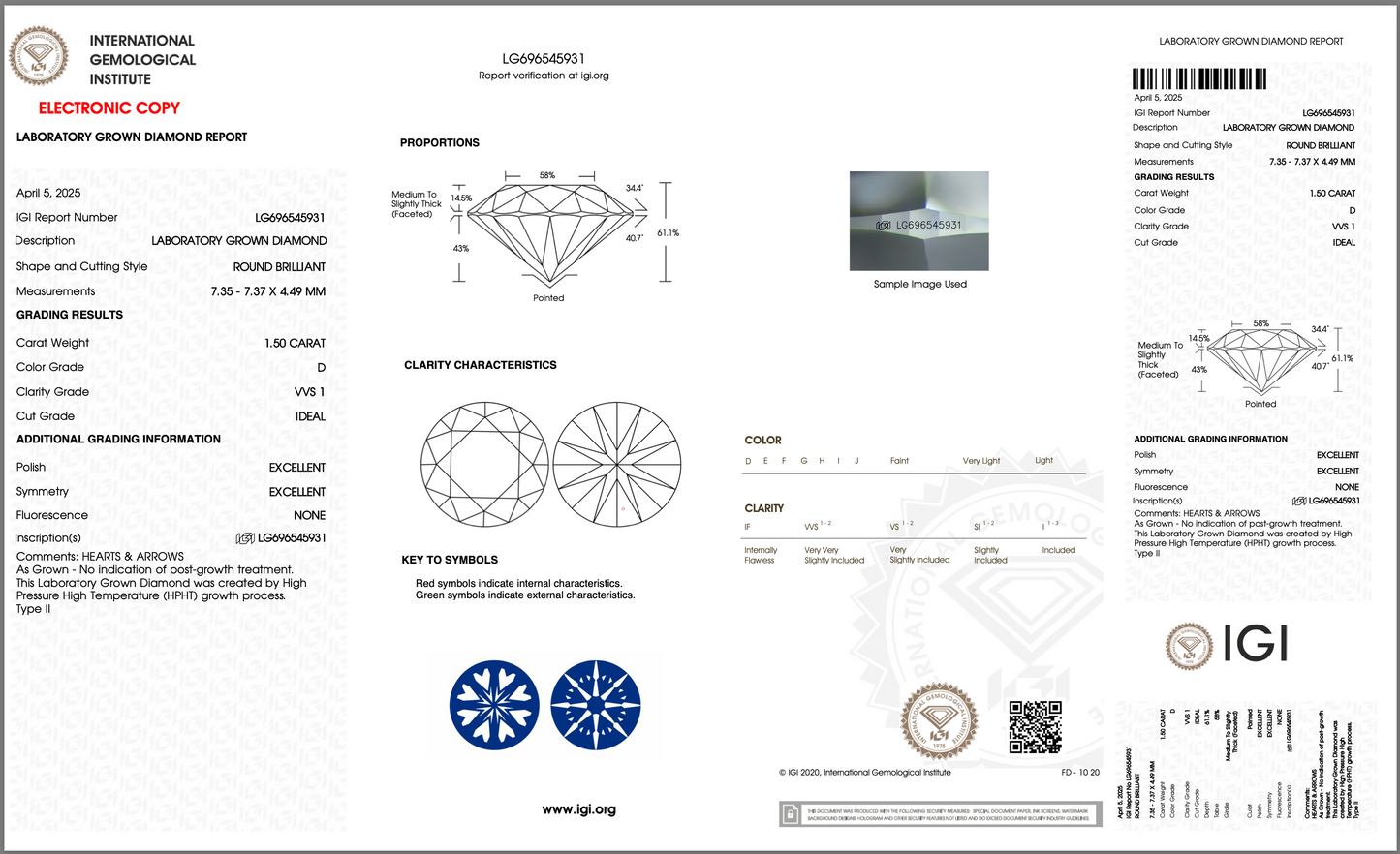 3.00 carat Hearts and Arrows Lab Grown Diamond Studs
