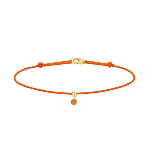 Floating Orange Sapphire Cord Bracelet