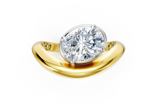 Ella Oval Bezel Set Diamond Ring