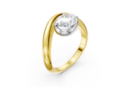 Ella Oval Bezel Set Diamond Ring