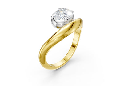 Ella Oval Bezel Set Diamond Ring
