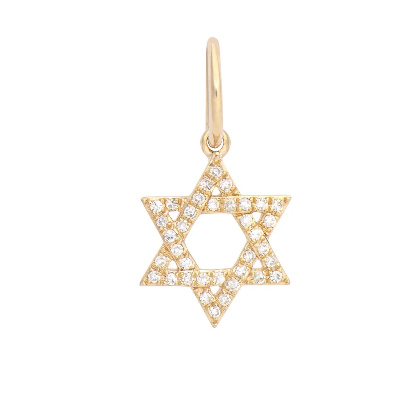 Pave Diamond Star of David Charm