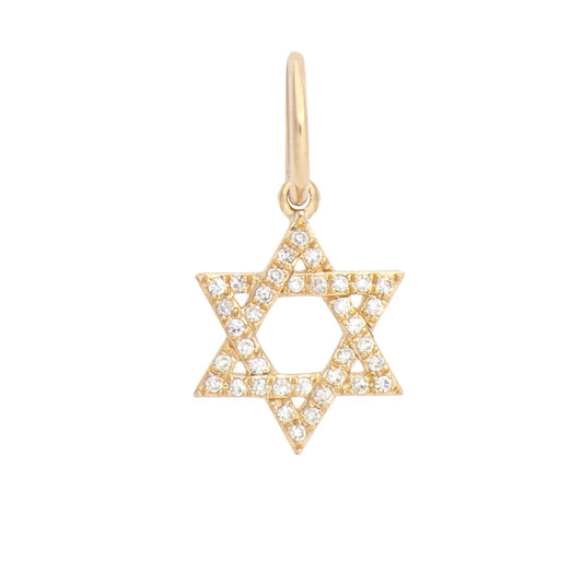 Pave Diamond Star of David Charm