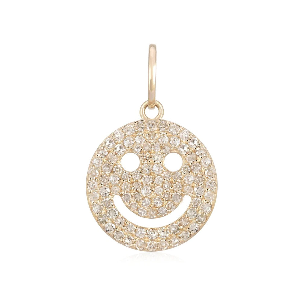 Pave Diamond Smiley Charm