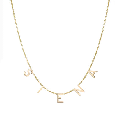 Personalized 18K Solid Gold 5 Letters Necklace