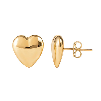 Puffed Heart Stud Earrings