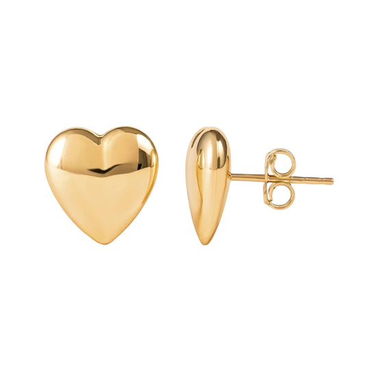 Puffed Heart Stud Earrings