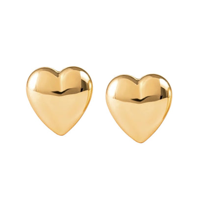 Puffed Heart Stud Earrings