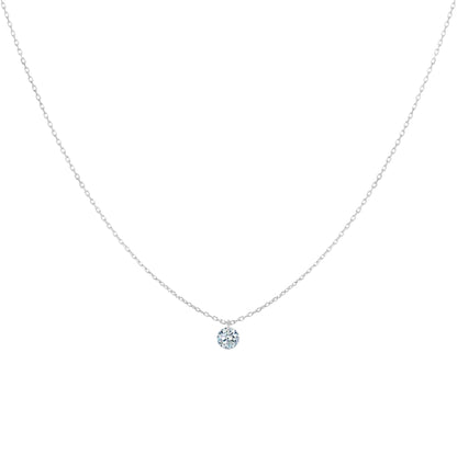 Gold Round Floating LAB Diamond Necklace