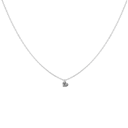 18K Yellow Gold 0.30 Carat Floating Heart Diamond Necklace
