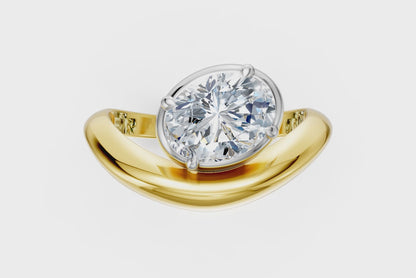 Ella Oval Bezel Set Diamond Ring