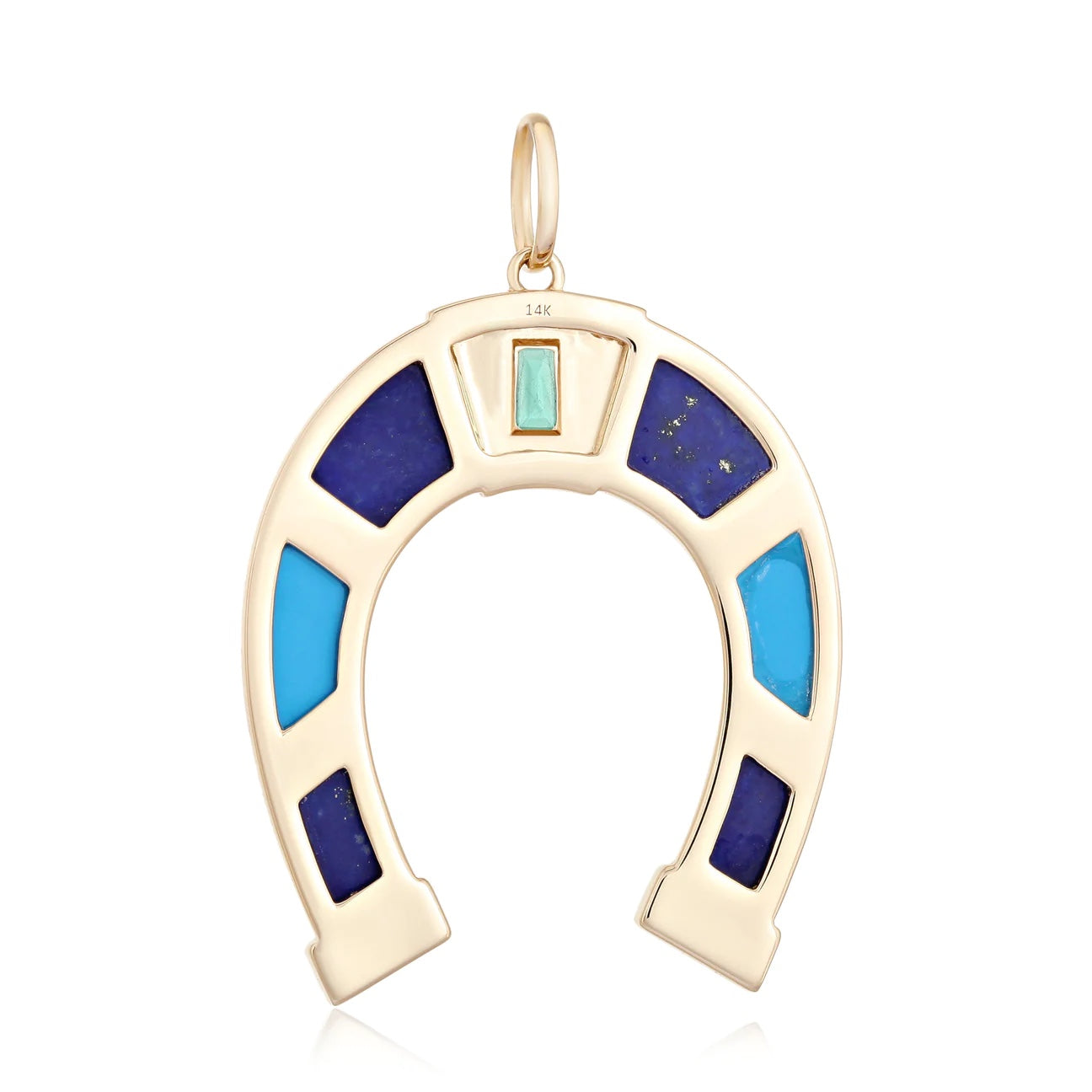 Lapis and Turquoise Horseshoe Charm