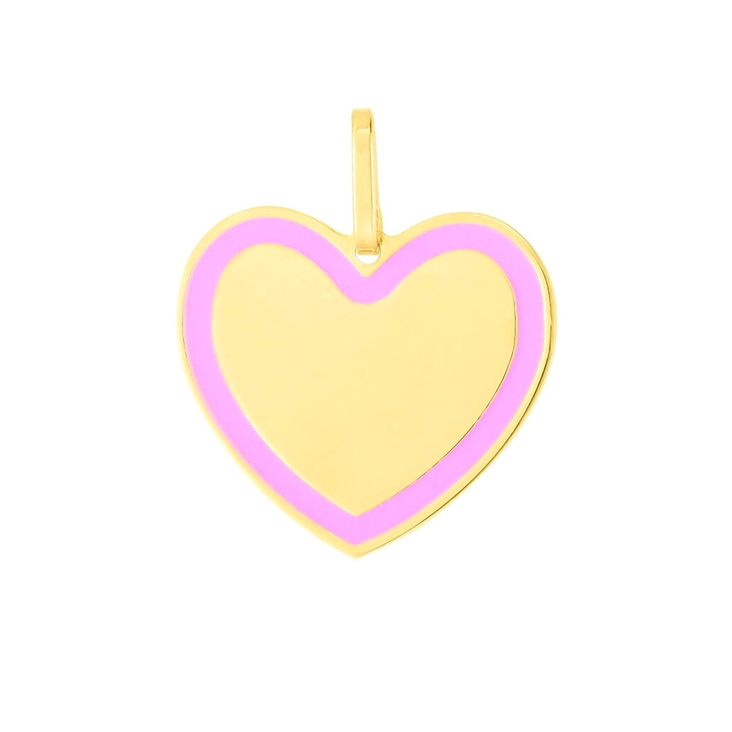 Pink Enamel Heart Charm