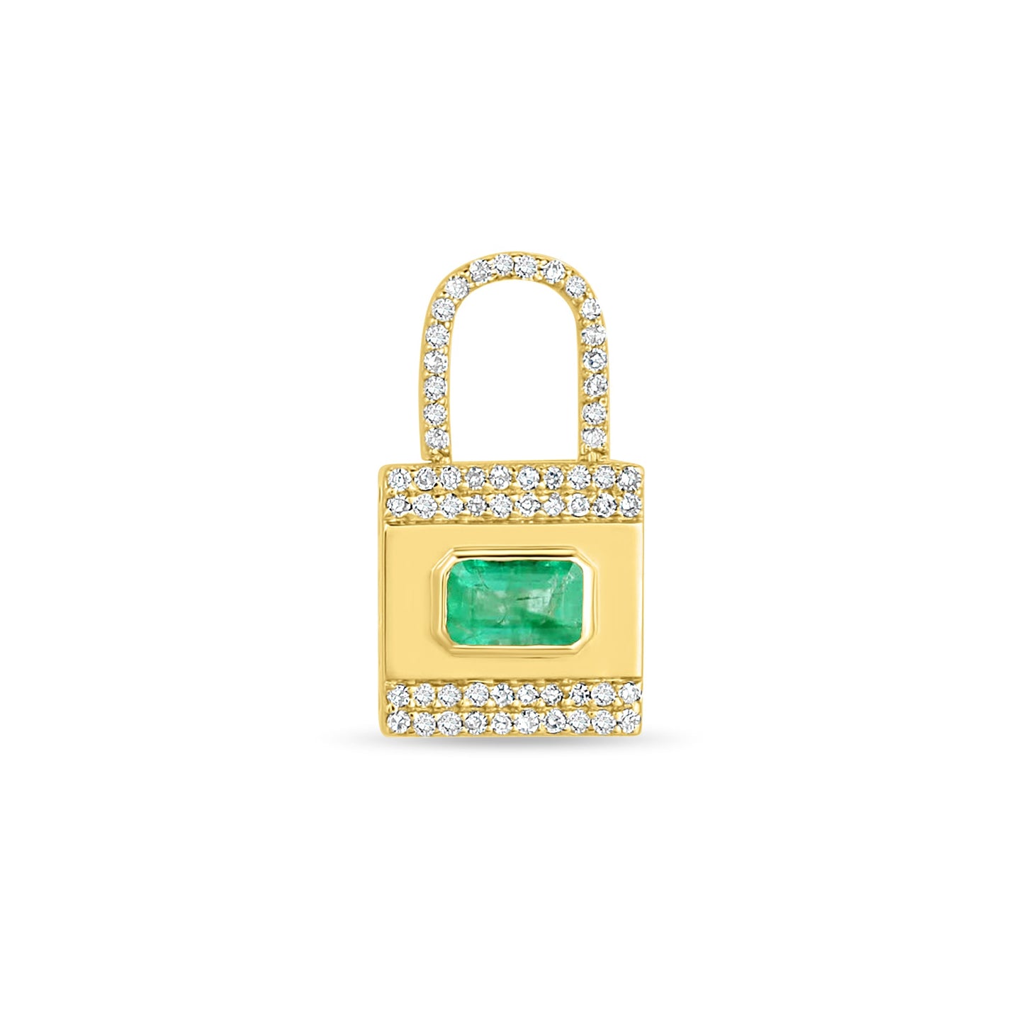 Emerald and Diamond Lock Charm