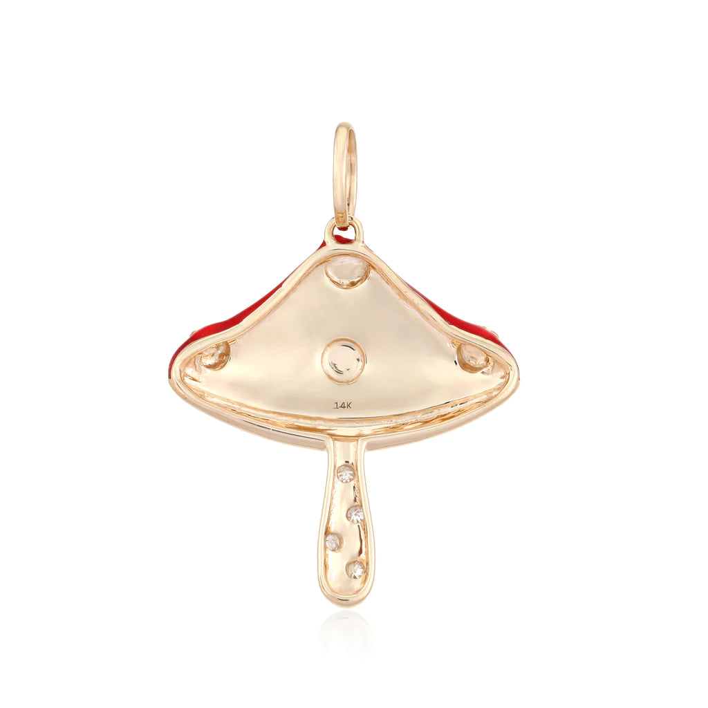 Red Enamel Mushroom Charm