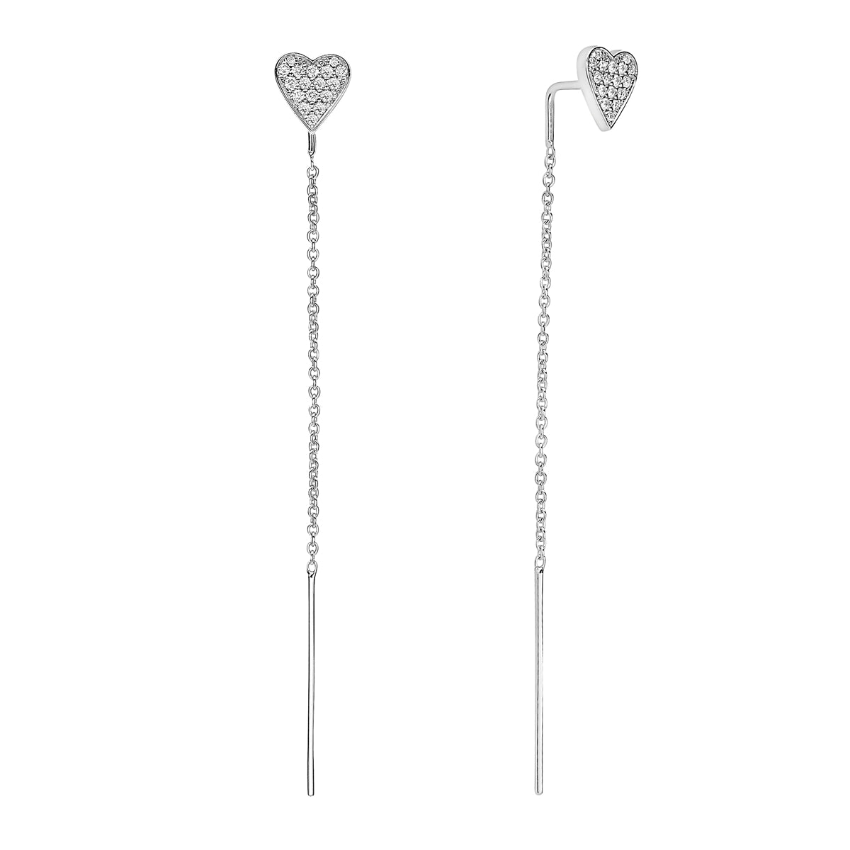 Jules Heart Threader Earrings