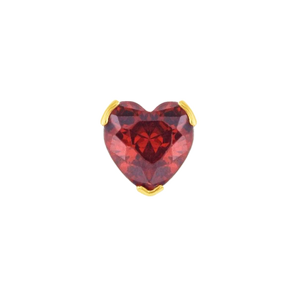 Mini Heart Birthstone Studs
