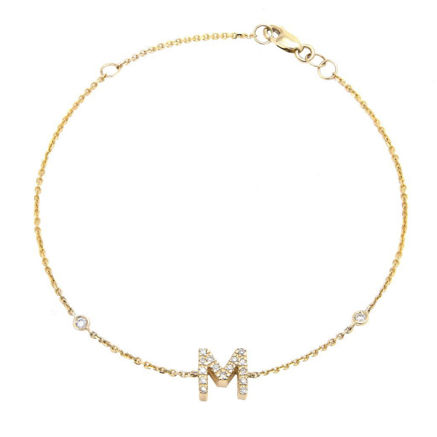 Pave Diamond Initial Bracelet