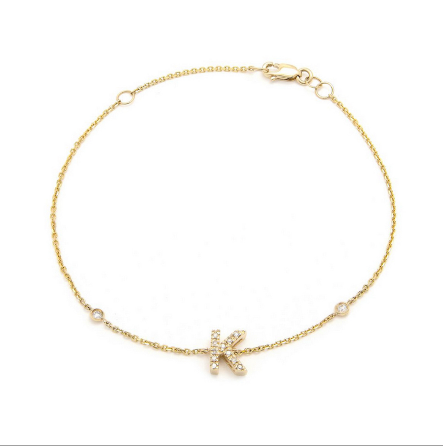 Pave Diamond Initial Bracelet